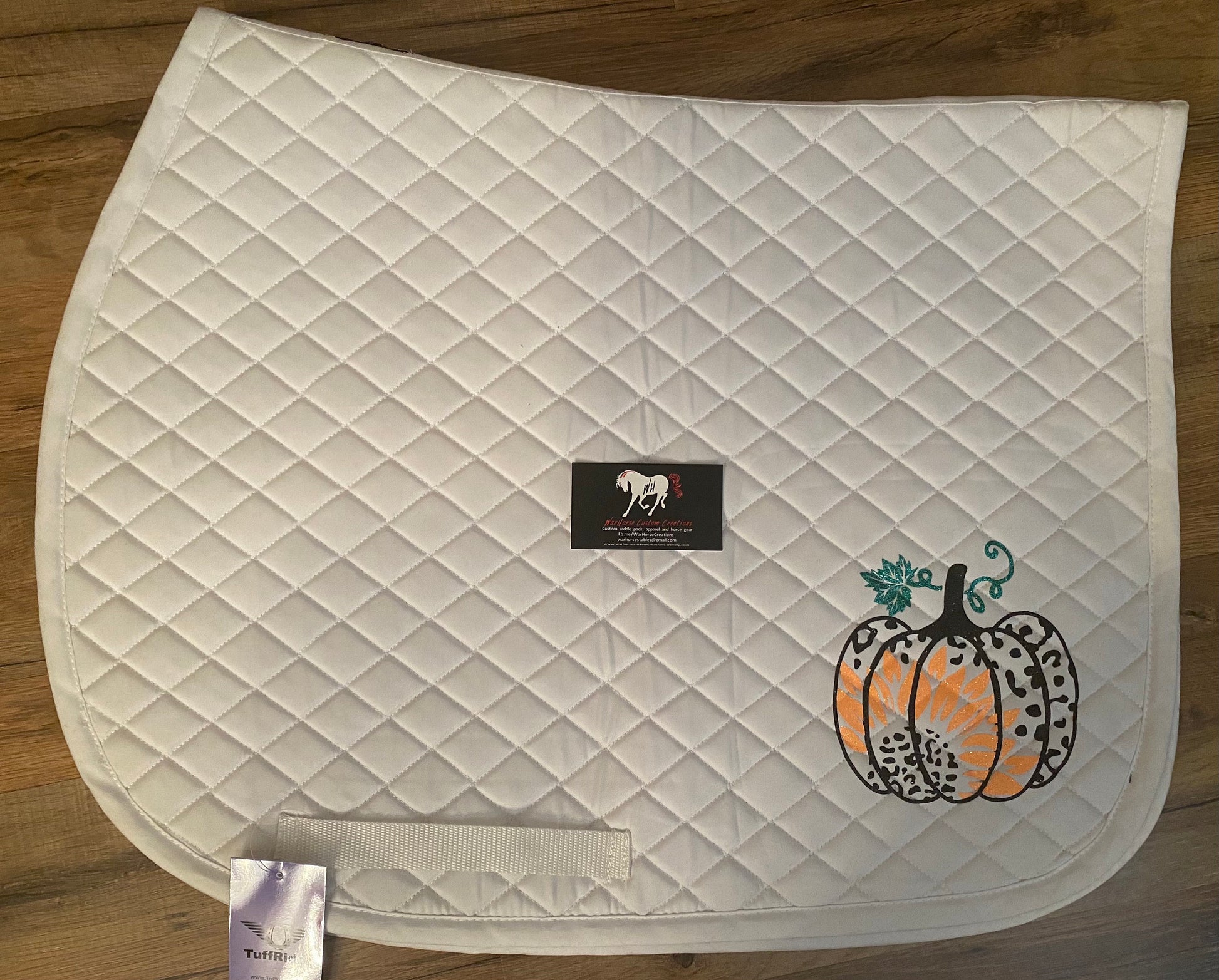 Custom Saddle pad Pumpkin Cheetah - pony, horse all purpose, dressage