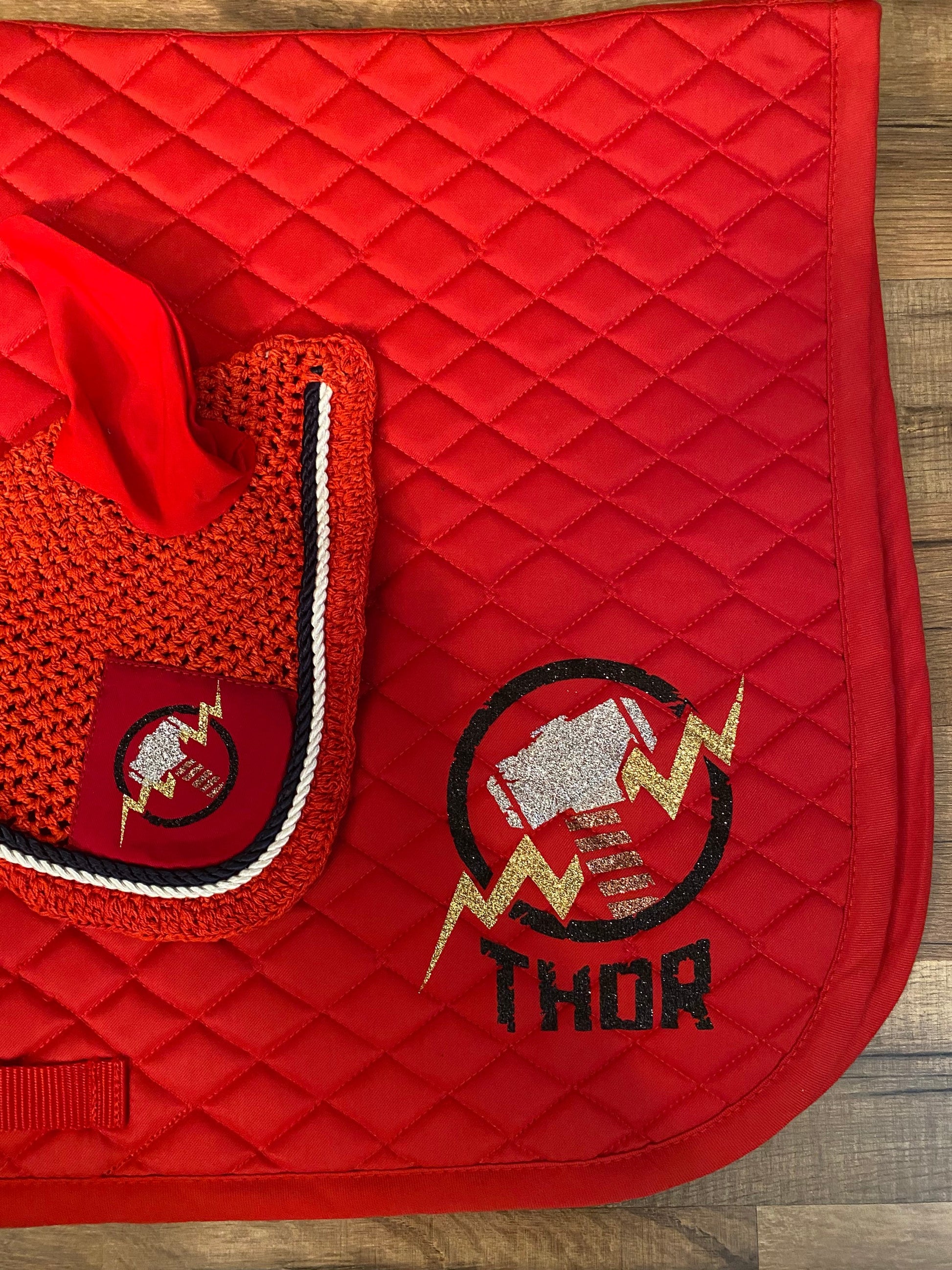 Thor and Loki - Horse all purpose saddle pad and bonnet