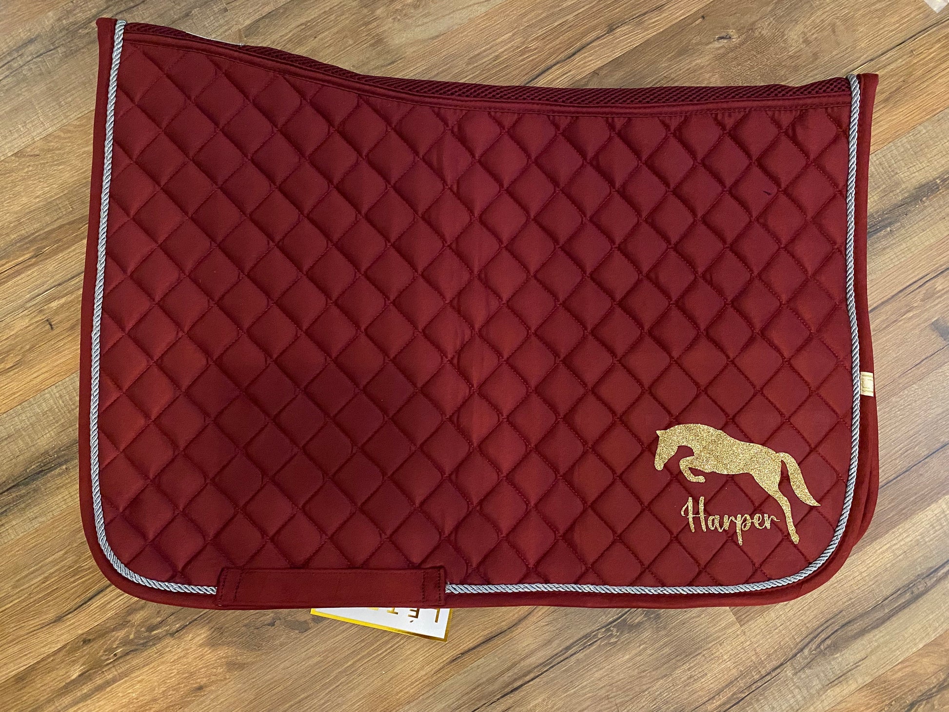 Custom Personalized Horse English Saddle Pad - Design and Name - Shadow Contour Pad