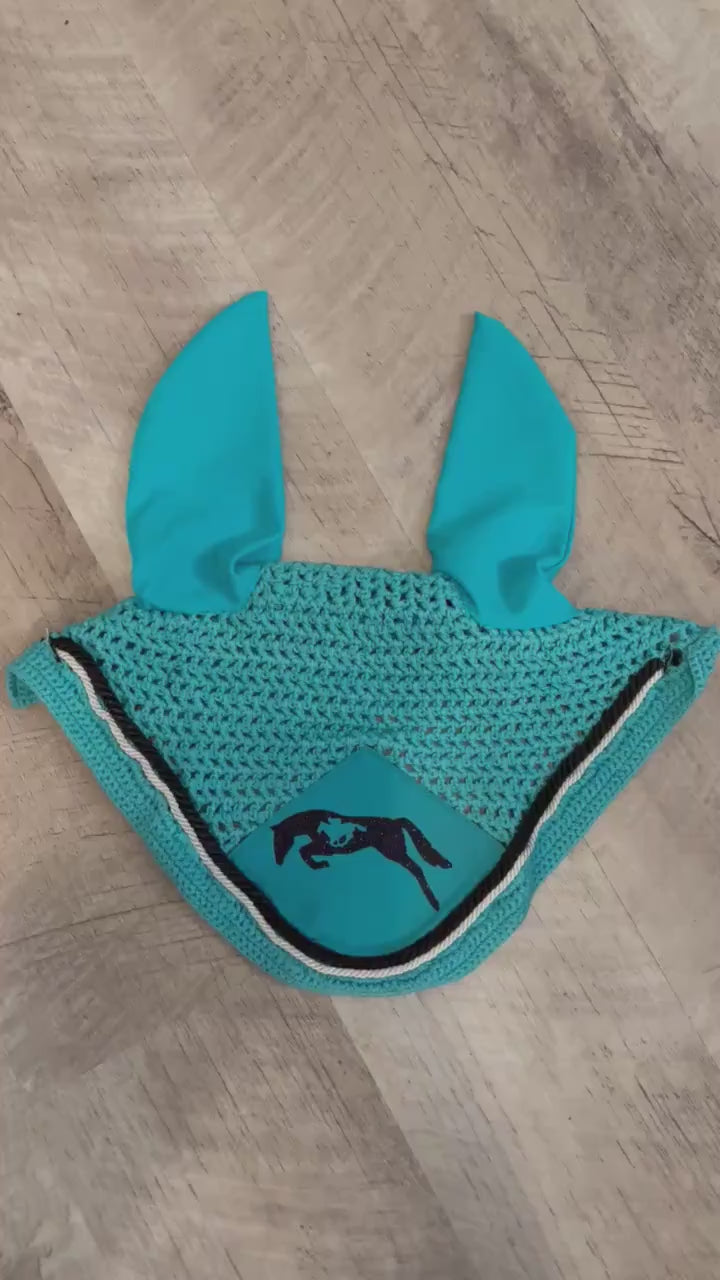 Custom horse bonnet - Pick design.  Matches custom pads