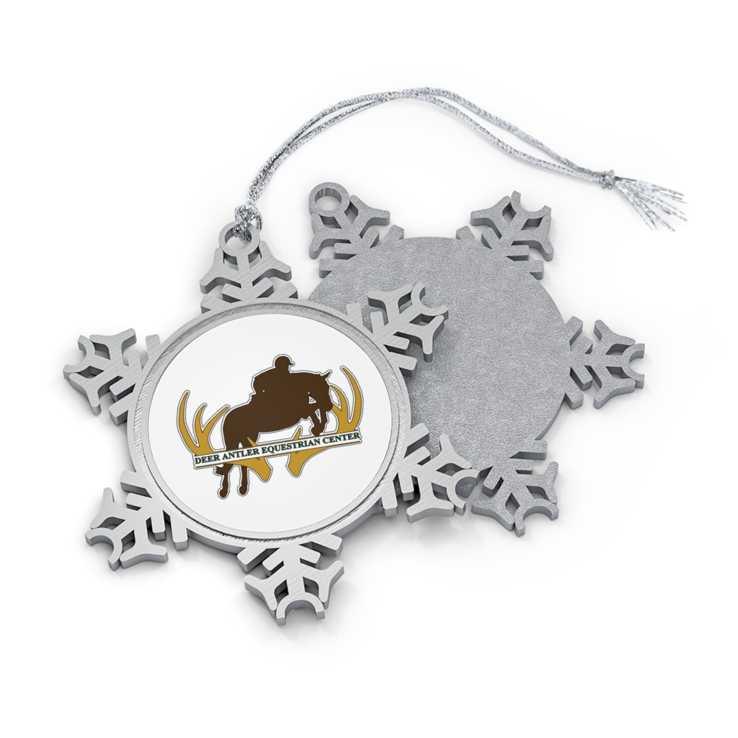 Deer antler Pewter Snowflake Ornament