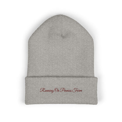 Running on Pennie's Farm Embroidered Cuffed Beanie