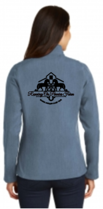 Running On Pennies Farm - Women Light Soft Shell Jacket Navy Heather