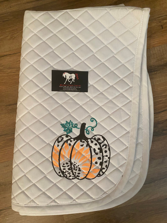 Custom Saddle pad Pumpkin Cheetah - pony, horse all purpose, dressage