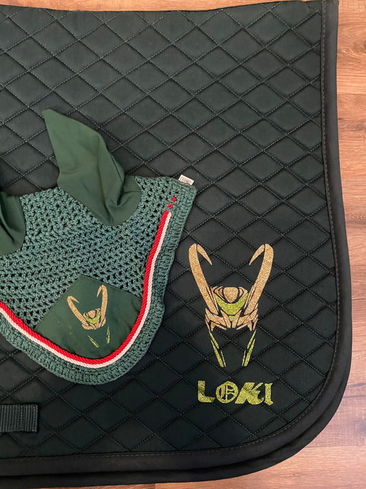 Thor and Loki - Horse all purpose saddle pad and bonnet