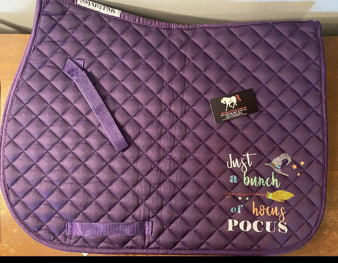 Custom Horse English Saddle Pad - Halloween hocus pocus