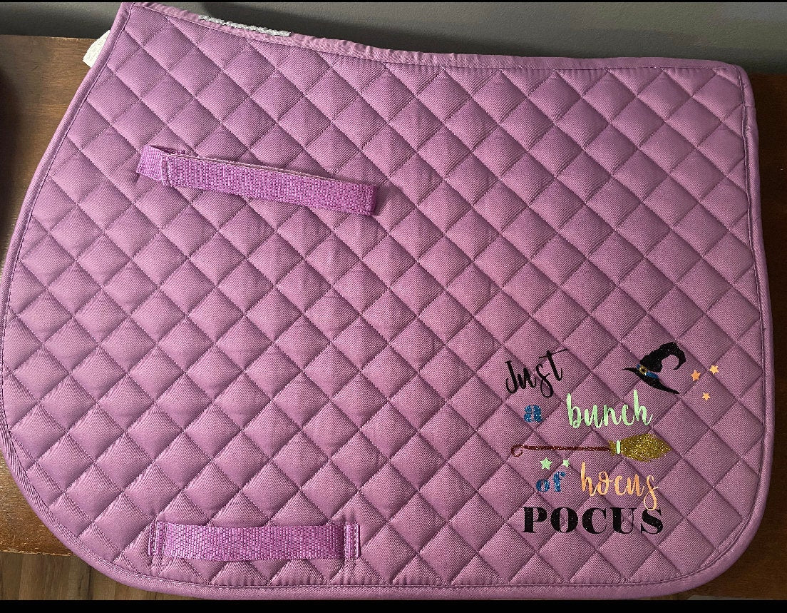 Custom Horse English Saddle Pad - Halloween hocus pocus