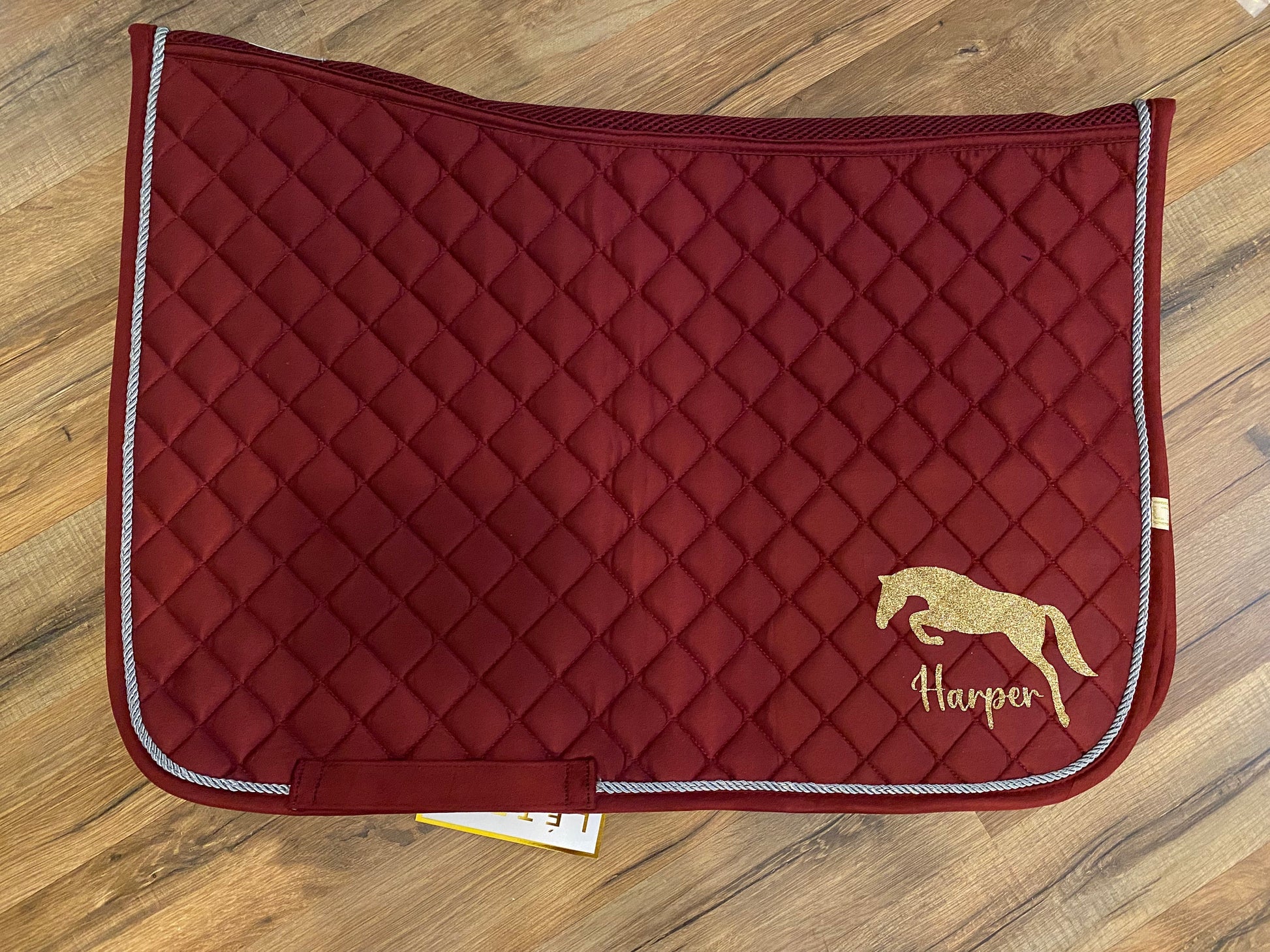 Custom Personalized Horse English Saddle Pad - Design and Name - Shadow Contour Pad