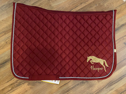 Custom Personalized Horse English Saddle Pad - Design and Name - Shadow Contour Pad