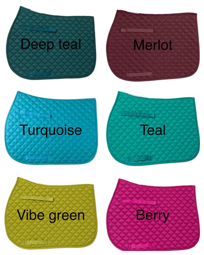 Custom Horse English All Purpose Saddle Pad - Jumping OTTB thoroughbred - lots of pad colors!