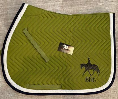 Custom Personalized Horse English All Purpose Saddle Pad - Choose a Design and Your Name - Chevron