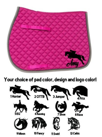 Custom Personalized Horse English All Purpose Saddle Pad - Design and Name - Smartpak Deluxe